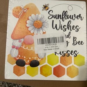 Sunflower Wishes and Bee Kisses 💋 wooden plaque decor